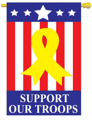 Support Our Troops 5 Star Large Flag