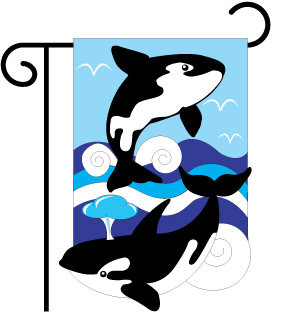 Whales Garden Flag