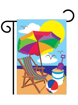 Vacation On The Beach Garden Flag