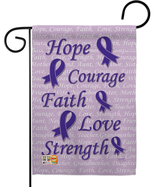 Hope, Faith, Courage (Purple) Garden Flag